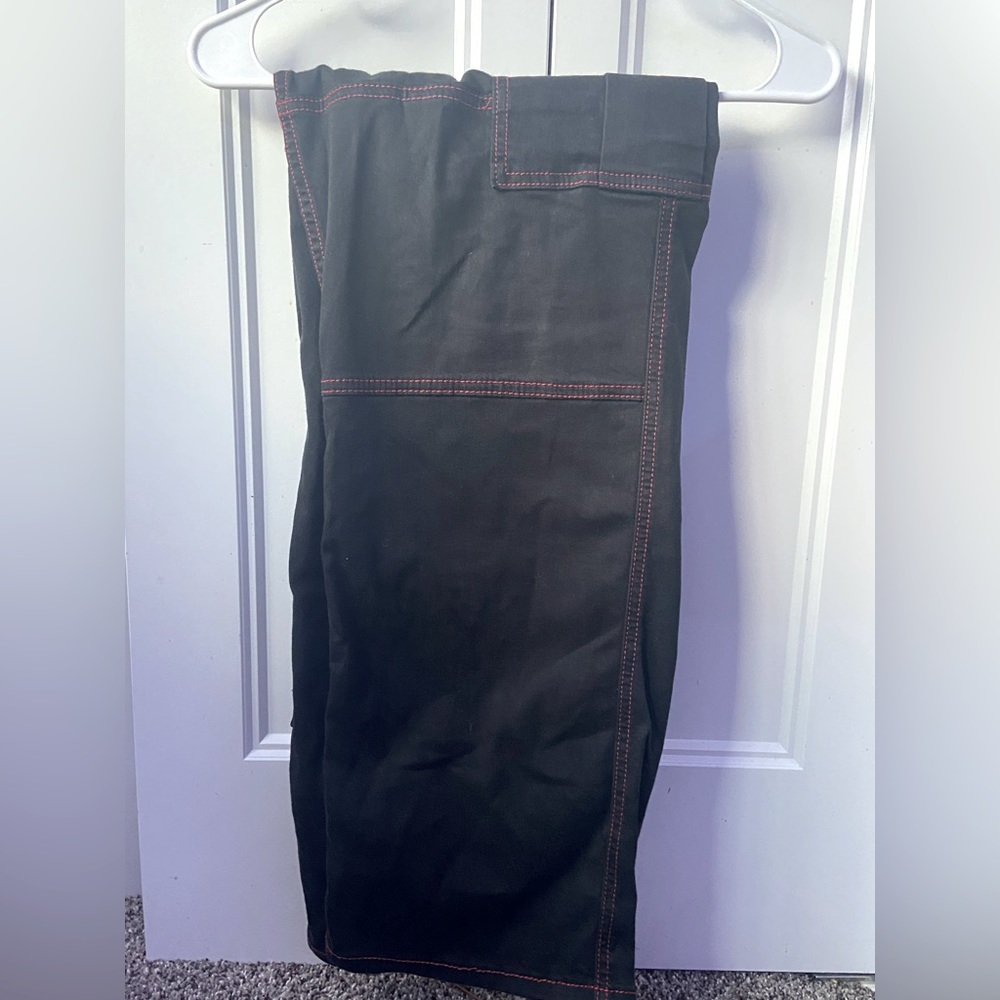 Hot Topic black pants with red stitching